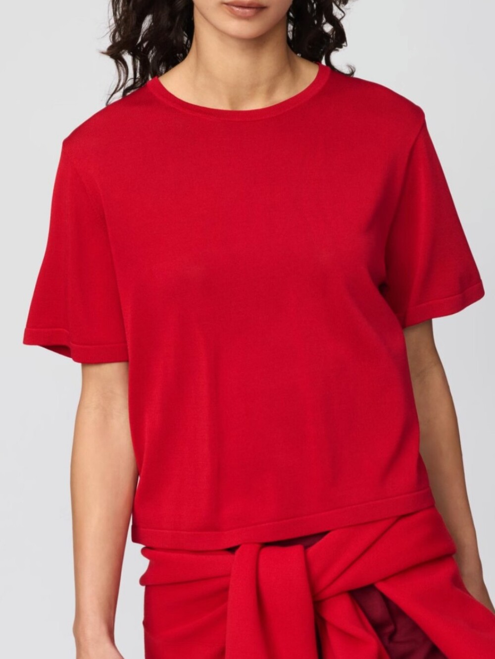 NWT UNIQLO:C Red Boxy Knitted T-shirt - size M